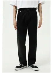 ICCLEK pantalones vaqueros sencillos para hombre, ropa ajustada, color blanco y negro, Otoño, 2021