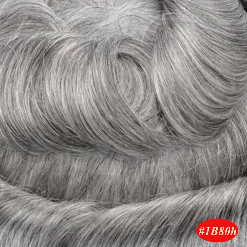 Для мужчин парик, заколки, заколки для волос, трессы, заколки, PU заменить Для мужчин t систем тонкой кожи 0,04-0,05 мм 8x10 ручной работы натуральный индийский человеческих Волосы remy 6 дюймов - Парик Цвет: 1B80H