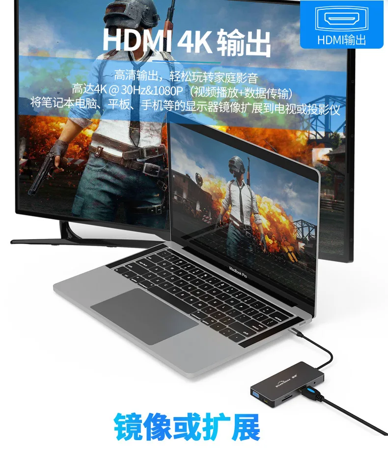 Type C концентратор USB 3 0 к HDMI 4K RJ45 адаптер док станция для Мобильный телефон Macbook Pro TF