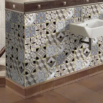 

5Pcs Simulating Tile Art DIY Self-Adhesive Decal Non-Toxic Wall Sticker Kitchen Bathroom Home Decoration Easy To Clean