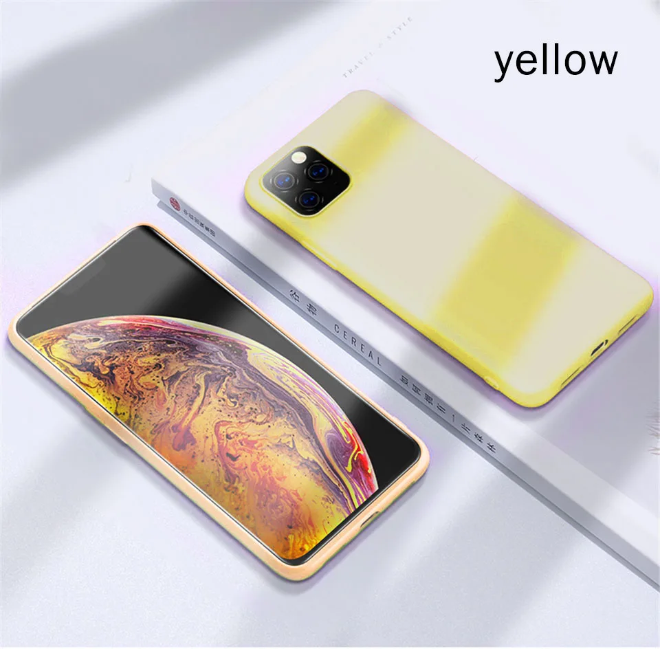 Роскошный противоударный чехол для iPhone 11 Pro Max, жидкий силиконовый чехол для iPhone X, XR, XS, 6, 6s, 7, 8 Plus, 5, 5S, SE, задняя крышка, не логотип - Цвет: yellow