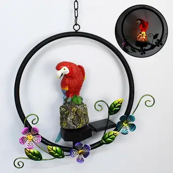 

HiMISS Solar Powered LED Hanging Light Parrot Iron Pendant Lamp Waterproof Outdoor Gardens Lawn Patios Pendant Lamp