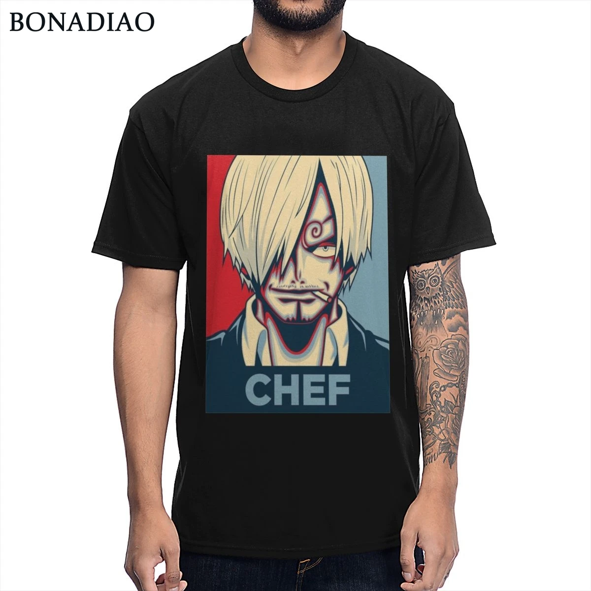 Цельный шеф-повар Sanji футболка удивительная картина сделанная на заказ из