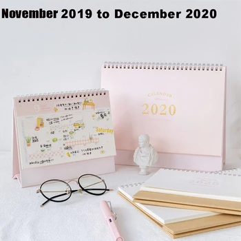

2020 Year Simple Writeable Desk Calendar Desktop Decoration Daily Schedule Planner Coil Vertical Calendar Schedule Notebook