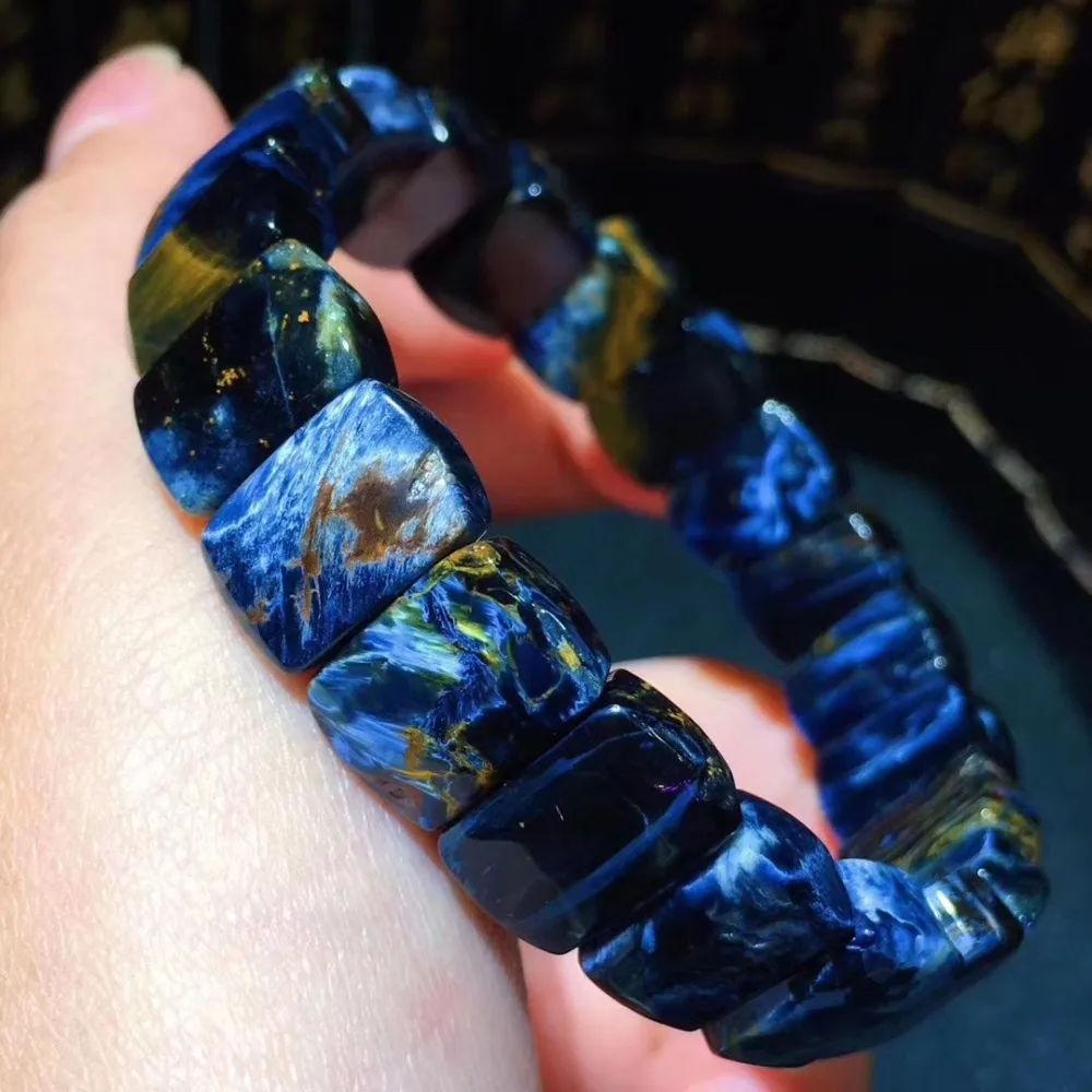 Натуральный синий драгоценный камень Pietersite 13x9 мм прямоугольник бусины браслет стрейч женщина мужчина Pietersite браслет Namibia AAAAAA