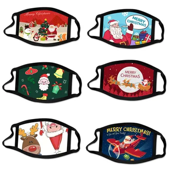 

Christmas Santa Claus Elk Anti-dust Washable Adult Women Man Mask Cotton Masks Anti Pollution Face Masks Reusable Masks