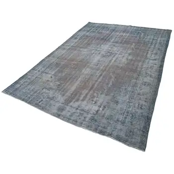 

215x313 Cm Grey Handmade Overdyed Rug-7x10 Ft
