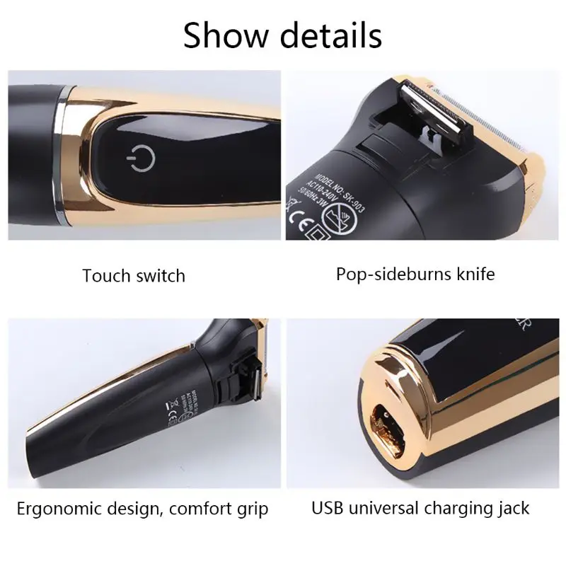 3 в 1 lcd USB Водонепроницаемая машинка для стрижки волос профессиональная мужская электробритва машинка для стрижки волос средство для удаления волос из носа Водонепроницаемая борода Trimme