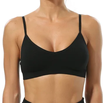 

Dihope Wireless Padded Bra Sports Camisole Tank Top Female Seamless Fitness Bras With Straps For Girls Gym Workout