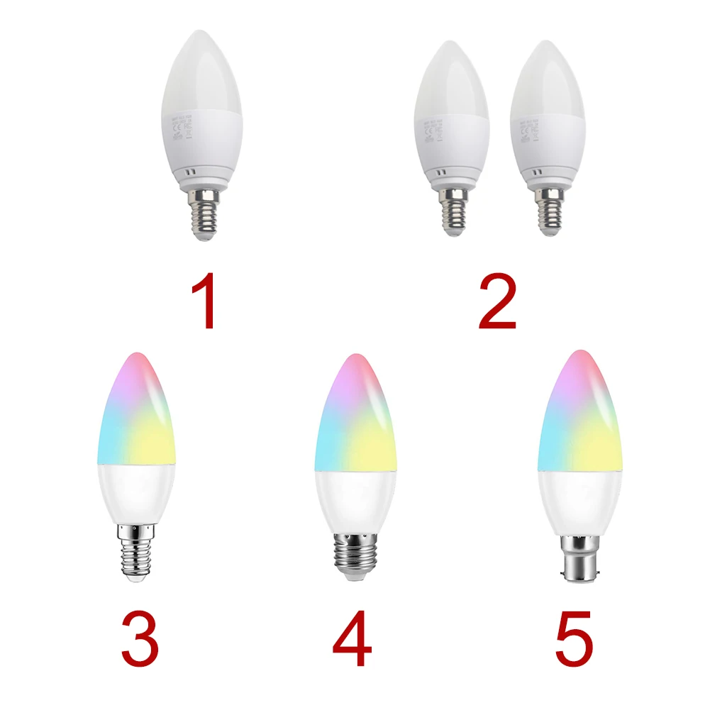 E14/E12/E27/B22 умная Светодиодная лампа для кухни с регулируемой яркостью, смартфон, управляемая Свеча для дома, спальни, wifi, 5 Вт, 6 Вт, гостиной, RGB