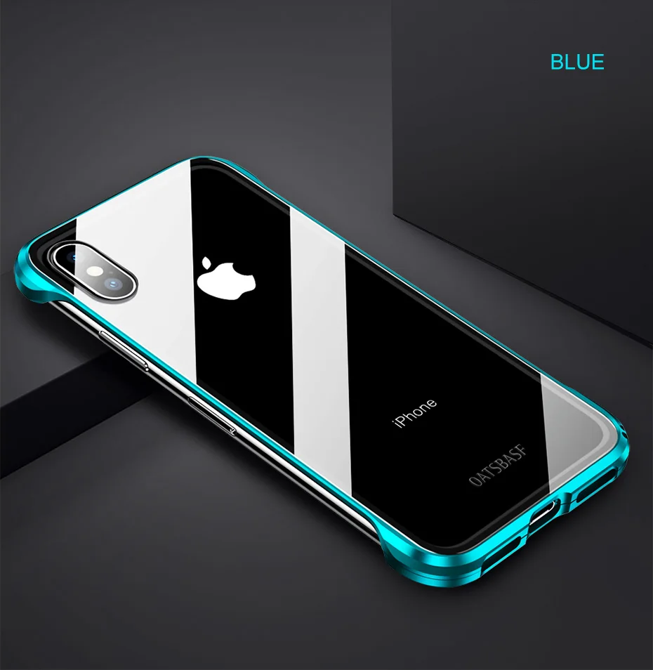 Защитный металлический чехол из закаленного стекла для телефона iPhone XS Max для iPhone X XS прозрачная Противоударная задняя крышка