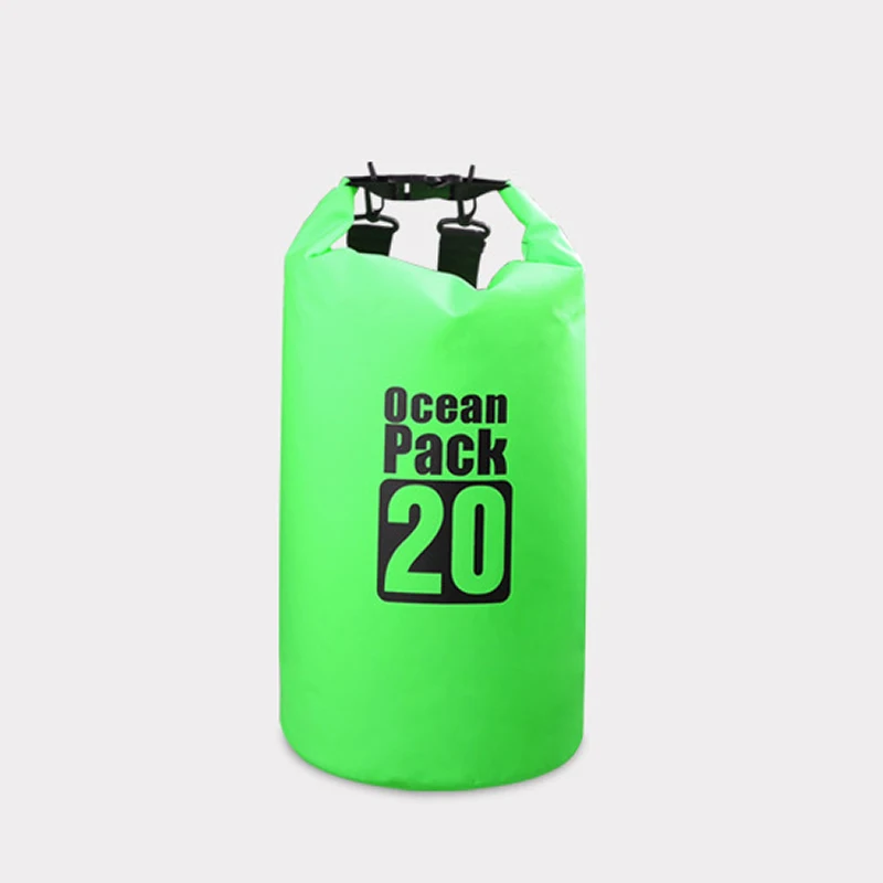 20L Green 5L/10L/15L/20L/30L открытый плавательный водонепроницаемый мешок пакет ПВХ брезент Кемпинг рафтинг хранения сухой мешок с регулируемым ремешком крюк - Цвет: 20L Green