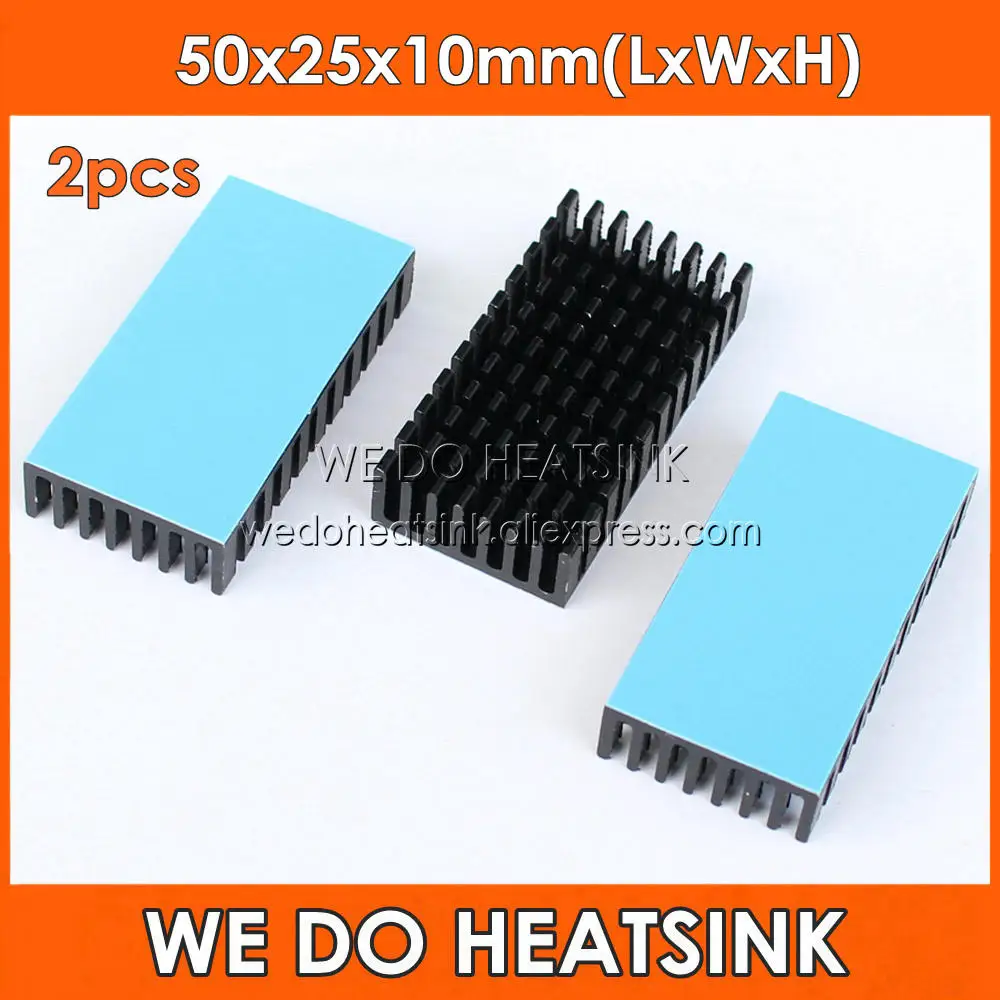 Special Price Cooler HEATSINK Black WE Aluminum with Blue 50x25x10mm 2pcs DO Anodize bYjo8Dxk