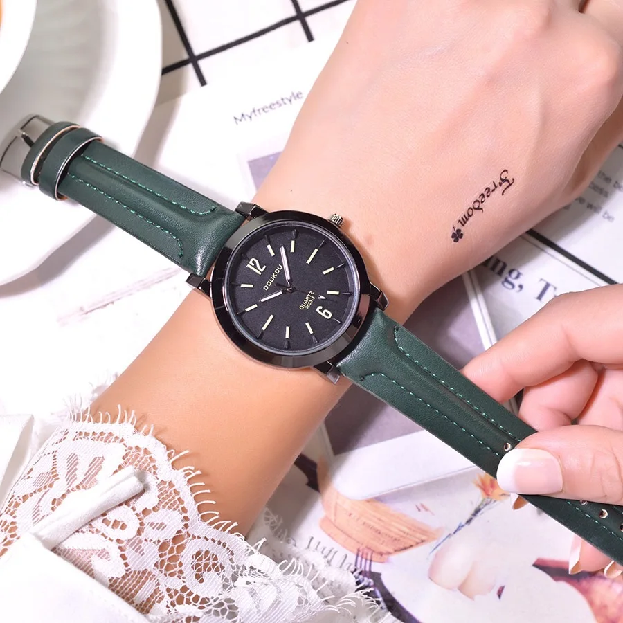 

Cowboy Style Large Dial Leather Belt Watch Neutral Models Men And Women Table doukou New Shelves Quartz Watch