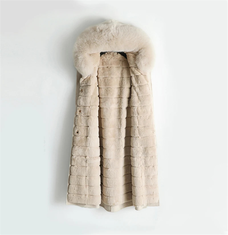 PUDI ZY18558 Женское пальто из натуральной шерсти с узором в елочку из ткани женский кроличий мех подкладка Лисий меховой воротник для отдыха осень/зима шерсть длинная верхняя одежда