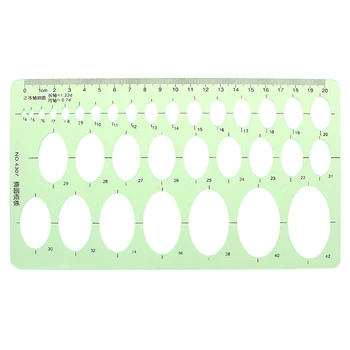 

Green Ruler Plastic Oval Geometric Template Ruler Stencil Measuring Students School Accessories