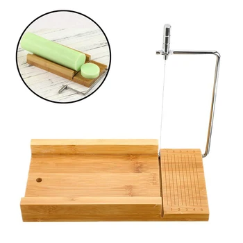 

Wooden Soap Cutter with Wire Cutter Stainless Steel Cutting Tool for Christmas Wedding Cakes Candle Chocolates Soap Slicer