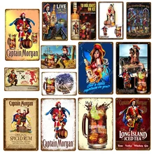 Длинный остров со льдом чай металлические жестяные знаки пряный ром виски пиво табличка для кафе бар Паб вывеска настенный Декор Ретро водка плакат