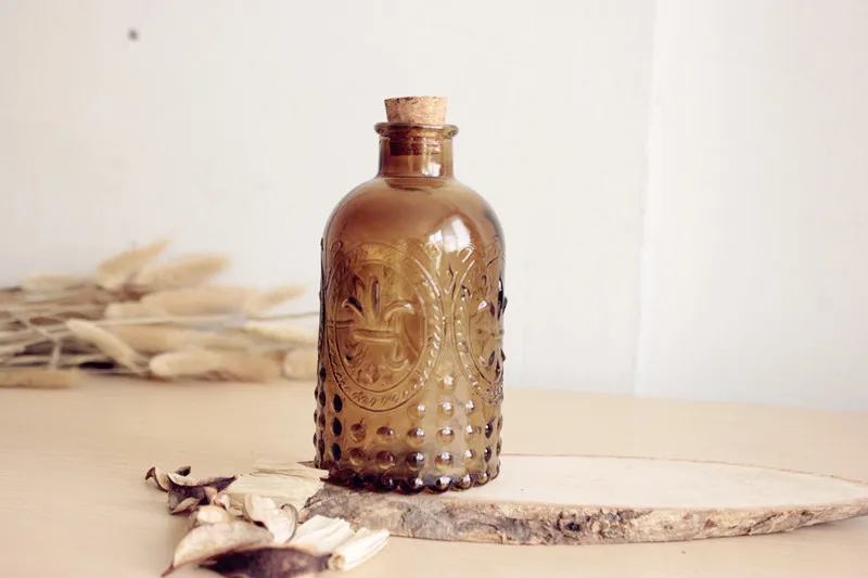 Новинка Zakka Ретро ваза резная пробковая бутылка стеклянная бутылка Настольная Ваза с пробкой