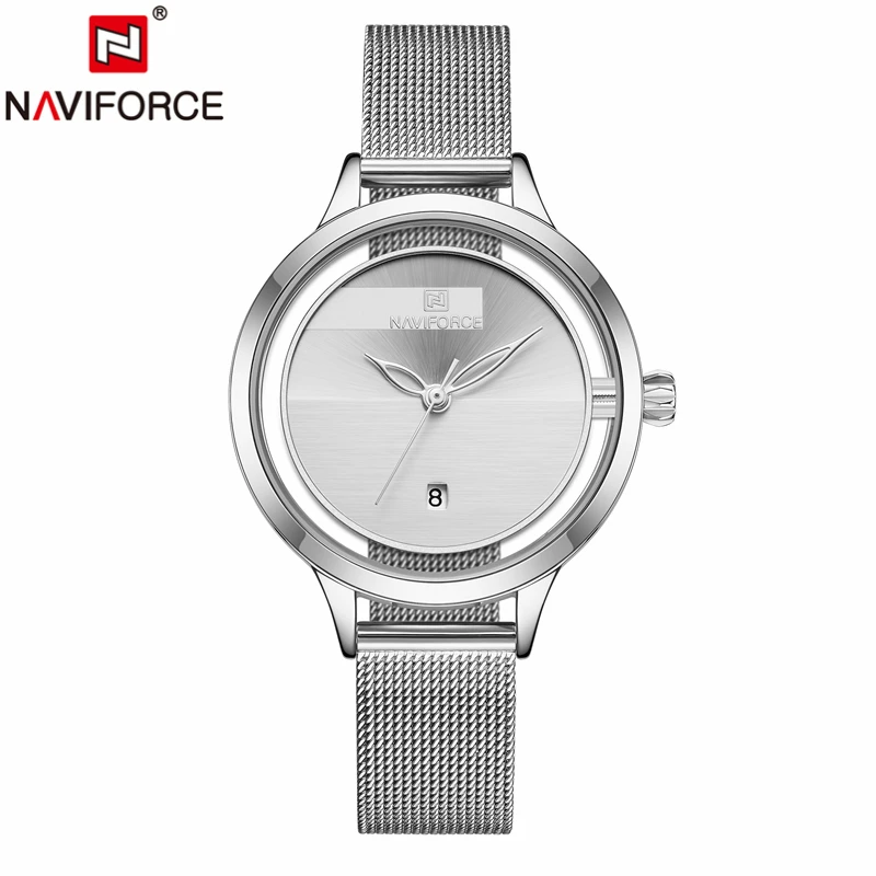NAVIFORCE, новые женские часы, модные роскошные дизайнерские женские кварцевые повседневные часы со стальным ремешком, водонепроницаемые наручные часы, Relogio Feminino