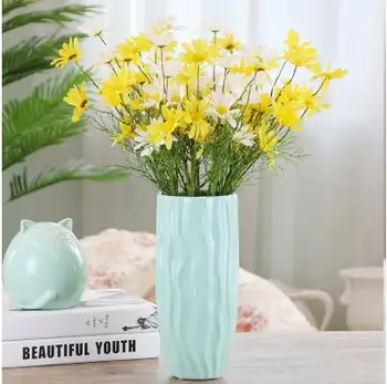 

CREATIVE AMERICAN STYLE VASE, DECORATIVE FLORAL ORNAMENT, WATER-PATTERNED CERAMIC VASE, HOME DECORATION