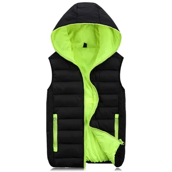 

Winter Padded Down Vest Men Sleeveless Duck-Down Coat With Hooded Warm Jacket Large Size 3XL 4XL Snow-outwear Casual Overcoat