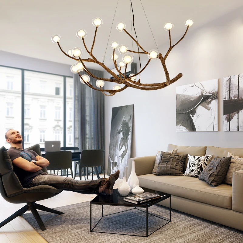 large chandeliers Led Chandelier Designer Magic Bean Lights Modern Personality Chandeliers Living Bedroom Lustre Moderno Branch Art Molecular Lamp contemporary chandeliers