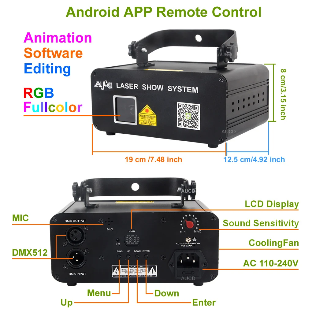 US $101.14 APP Bluetooth Remote Contorl Program RGB Laser Projector Lighting DMX Beam Wedding Xmas Animation Scan DJ Party Show Stage Light