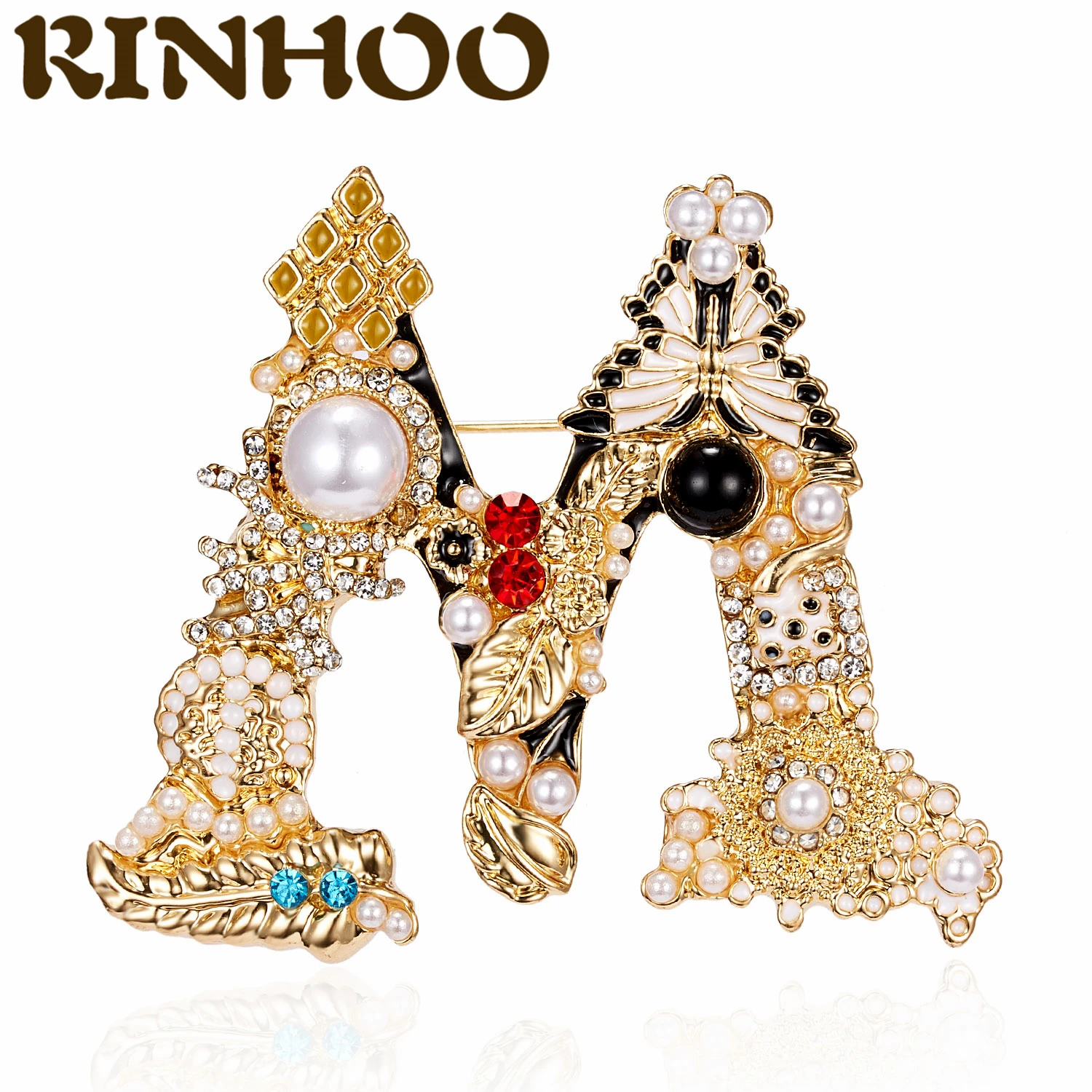 Spilla Vintage con strass lettera M smalto perla cristallo spilla per donna  nome iniziale spilla Pin gioielli da festa per uomo - AliExpress Gioielli e  accessori