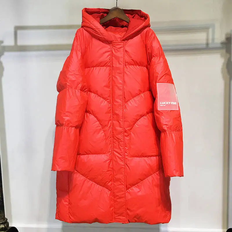 Heydress однотонная зимняя женская толстая пуховая парка с капюшоном, женская теплая длинная розовая верхняя одежда, Корейская женская одежда с хлопковой подкладкой