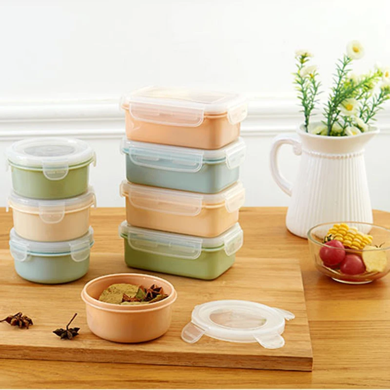 280 мл/380 мл мини пластиковый контейнер для обеда Bento Box еды с крышкой герметичный