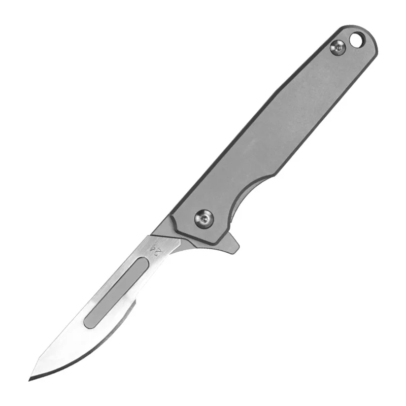 HWZBBEN Scalpels EDC медицинский нож складной из титанового сплава с 10 шт. NO.24 лезвиями