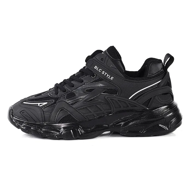 Couple Classic Running Shoes Men Comfortable Chunky Luxury Sports Sneakers Old Skool Dad Shoes Trainers Zapatillas Hombre - Цвет: Черный
