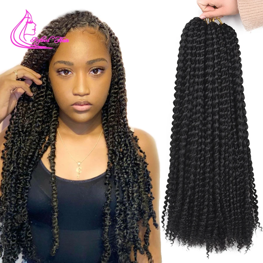 

Refined Hair 14 18 22inch Long Passion Twist Crochet Hair Extensions Synthetic Pre-Looped Fluffy Crochet Hair Braids 22roots