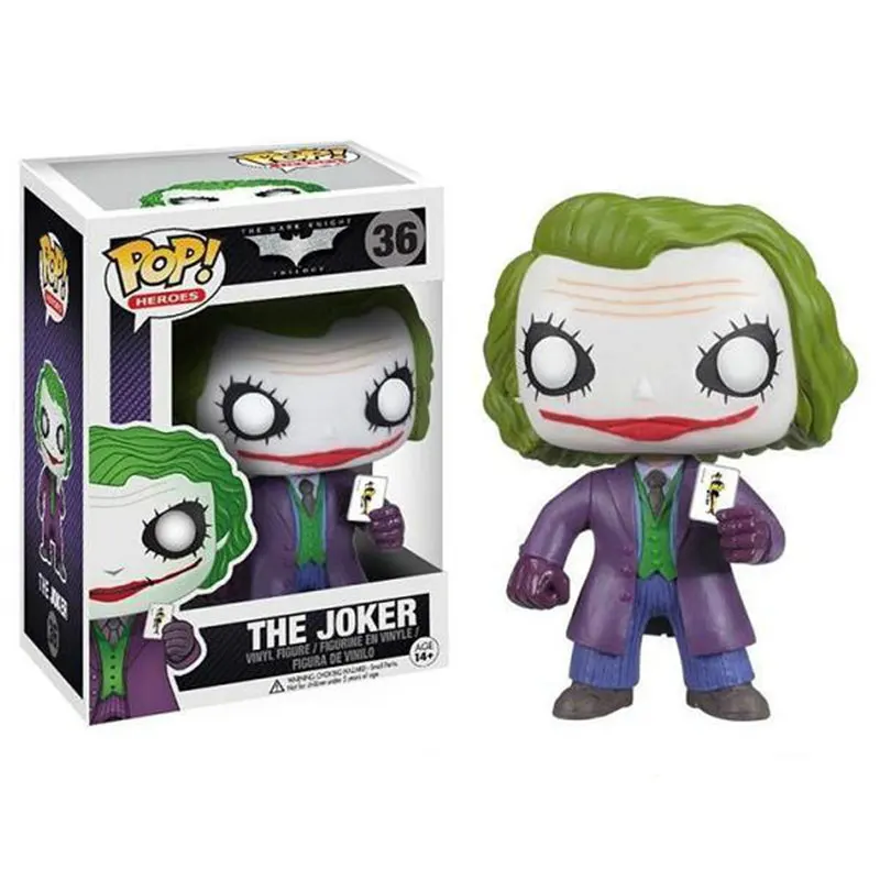 FUNKO POP Бэтмен и Джокер 36# Виниловая фигурка brinquedos собранная модель игрушки для детей подарок на Рождество и день рождения - Цвет: Черный
