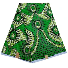 Дизайн зеленый Африканский принт ткань pagne Kwanzaa восковая ткань