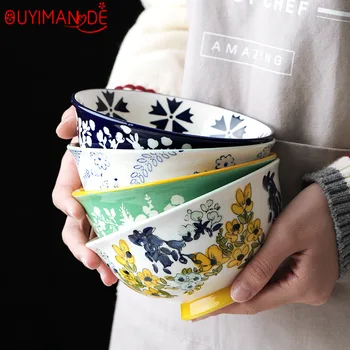 

Single Exquisite Bowl Home Simple Japanese Style 6 Inch Ceramic Soup Bowl Personality Creative Adult Eating Noodles Big Bowl