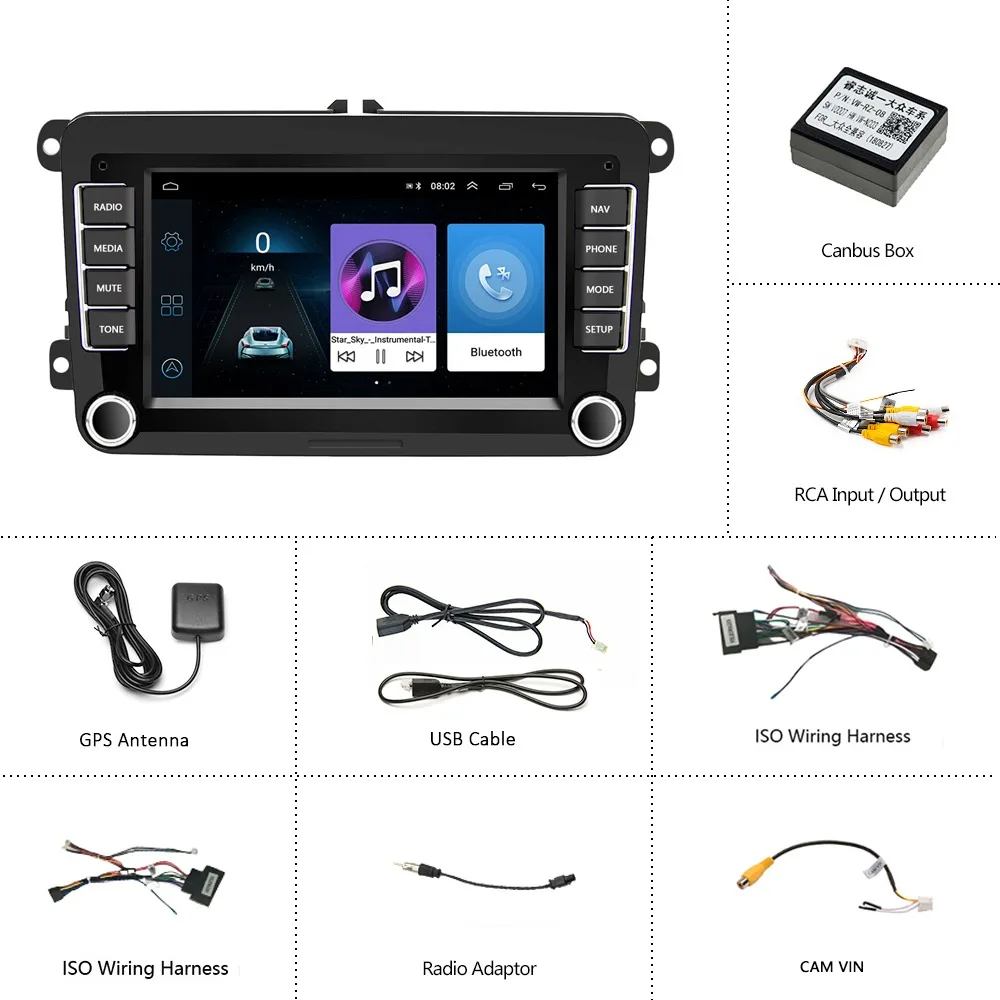 Car Radio Player Stereo Android10 7''Multimidia Autoradio GPS Navi Classic For VW/Volkswagen/Passat/Golf/Polo/Octavia/Tiguan/B7 car stereo