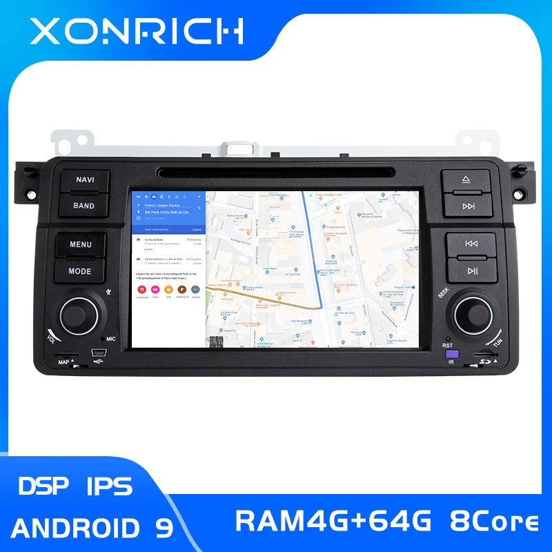 Ips DSP 8 ядерный 4+ 64G Android 9,0 автомобильный радиоприемник для BMW E46 M3 318i 320i 325i MirrorLink Авто Мультимедиа Стерео Navi RDS DVR SWC BT SD