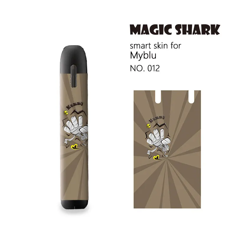 Волшебная Акула Мумия зомби призрак стерео пленка наклейка для Myblu электронная сигарета чехол наклейка для Myblu - Цвет: 013