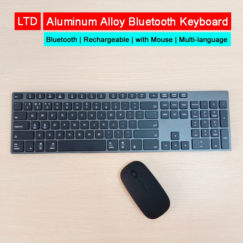 Беспроводной Bluetooth клавиатура Мышь набор для настольных ПК ноутбуков Русский