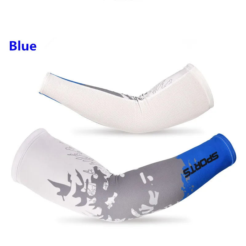 Blue 1 пара крутых мужчин Велоспорт Бег Велосипедный спорт женщин УФ Защита от солнца запонки защитный рукав велосипед Спорт нарукавники рукава - Цвет: Blue