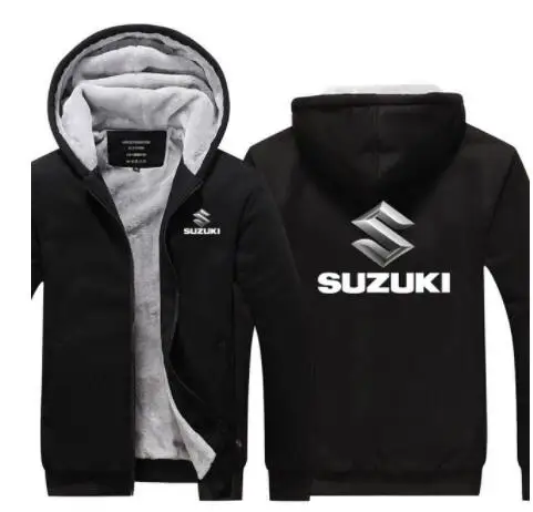 Зимняя теплая толстовка с капюшоном для мужчин Suzuki, Мужская толстовка, фирменное пальто на молнии, толстовки, флисовая куртка, пальто