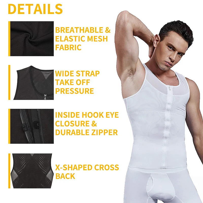 Мужская похудения Body Shaper плотно облегающие жилет майка, топ майки для Вес потери
