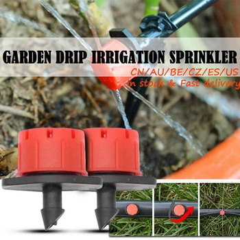 

100pcs Adjustable Irrigation Misting Micro Flow Dripper Drip Head 1/4'' Hose Garden Sprinklers Garden Watering Tool