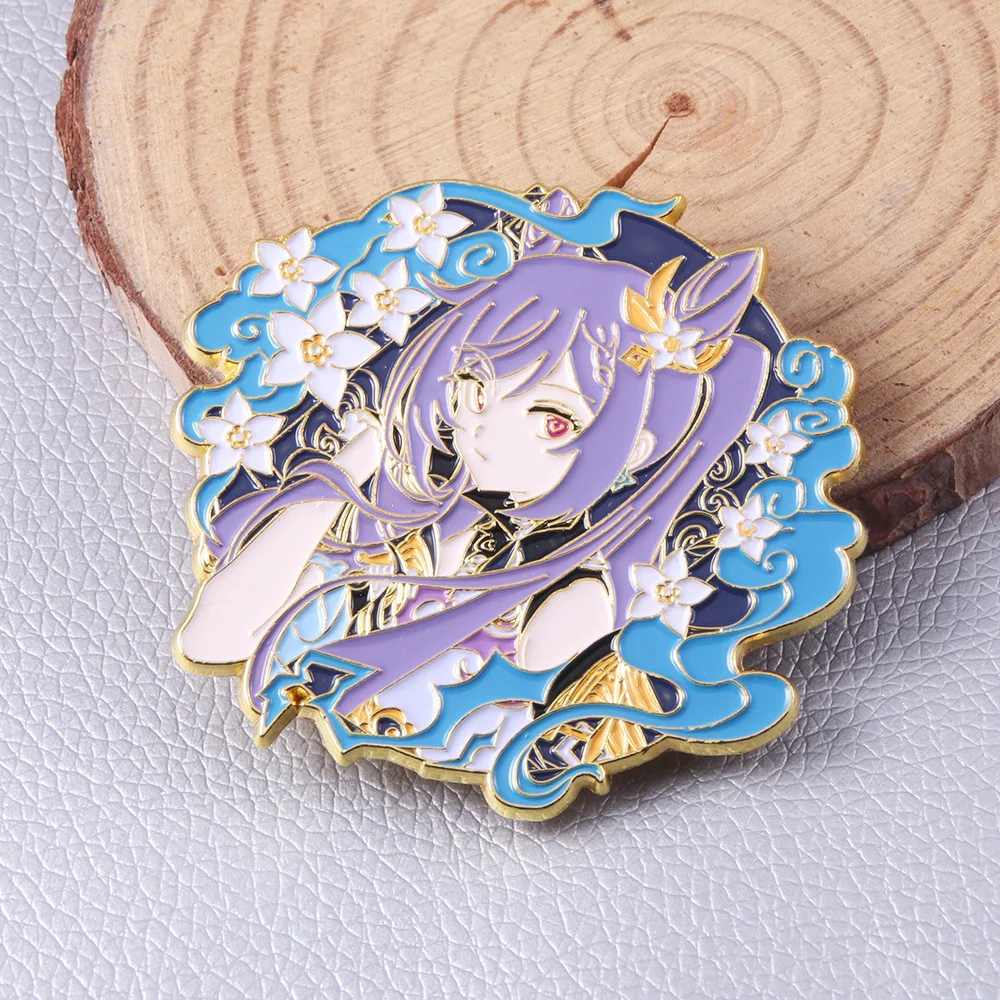 Anime Genshin Impact Wendi Tartaglia Pins Brooch Ganyu Keqing Xiao Lumine Figure Enamel Badge Brooches Lapel Pin Jewelry Gift