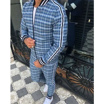 

2020 Autumn New stripe Men Tracksuit Casual Men's Set track suit Male Sweatshirt Pocket Fashion Jackets Men Sets Tracksuit