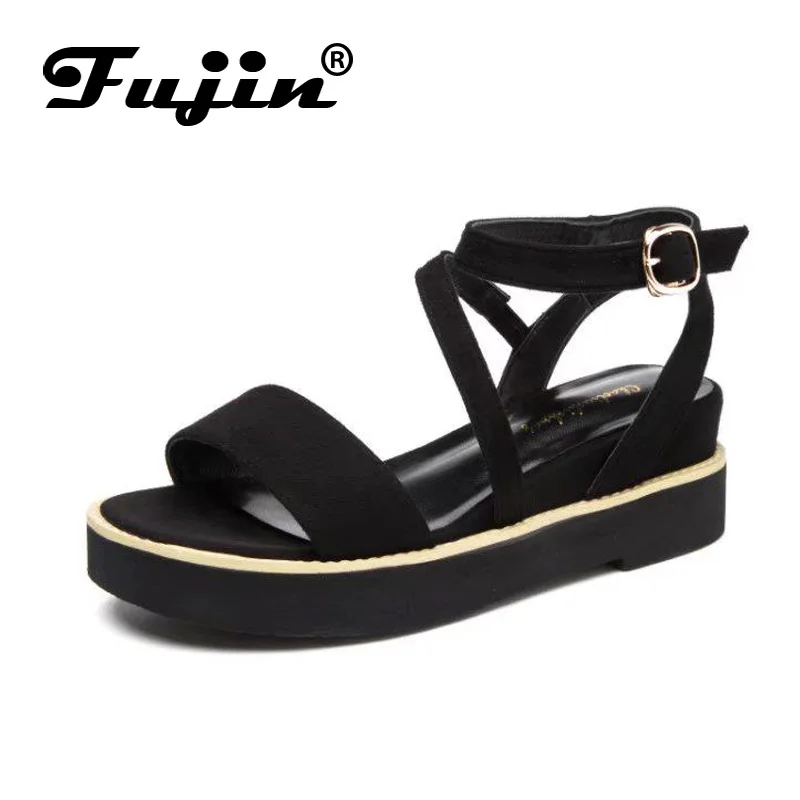Fujin/брендовая летняя обувь для женщин Босоножки на платформе с высоким каблуком