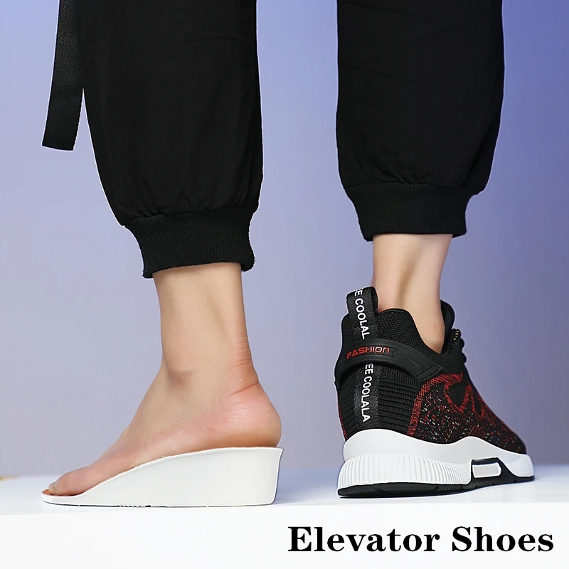 YEINSHAARS Men Elevator Shoes Invisible Height Increasing Spring Summer Casual Sneaker Soft Breathable Young Men Casual Shoes