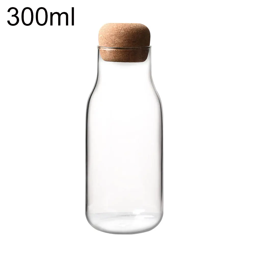 150/300/700ml Storage Bottle Spices Sugar Tea Coffee Cork Stopper Glass Jar Can - Цвет: 300ml